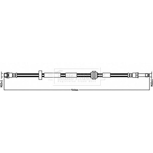 Borg & Beck Brake Hydraulic Hose Line Front Right BBH8436