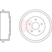 Apec Brake Drum Assembly Rear fits Ford Tourneo Connect 2002-2013 1.8