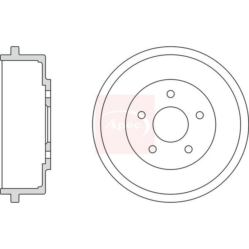 Apec Brake Drum Assembly Rear fits Ford Tourneo Connect 2002-2013 1.8
