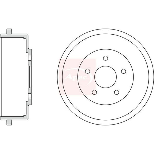 Apec Brake Drum Assembly Rear fits Ford Tourneo Connect 2002-2013 1.8