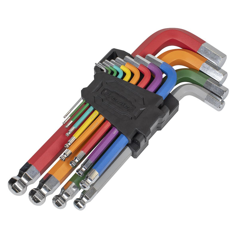 Sealey Premier Premier Jumbo Colour-Coded Anti-Slip Ball-End Hex Key Set 13pc Sealey Premier - Dynamic Drive