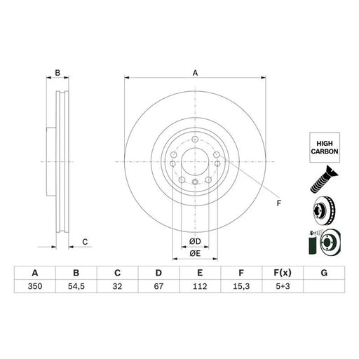 Bosch Front Brake Discs & Pads fits Mercedes-Benz M-Class 2011-2015 166.057