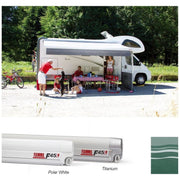 Fiamma Polar White F45L 500 Awning Evergreen Fabric (06530A01E) Winch Handle Wall Mounted Fiamma - Dynamic Drive
