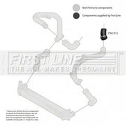 First Line Intercooler Turbo Charge Air Hose fits Audi A1 2010-2015 1.6