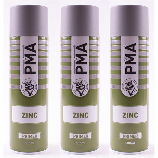 3x Autotek Professional Zinc Primer 500ml Spray Paint High Coverage Autotek - Dynamic Drive