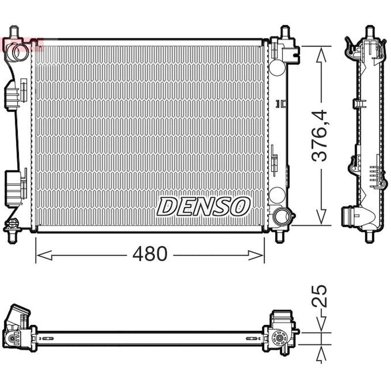 Denso Engine Radiator fits Hyundai Accent IV 2011-2017 1.6