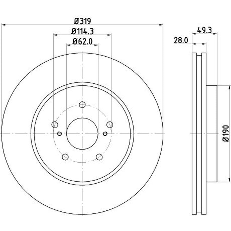 Mintex 2 x Brake Discs fits Toyota Harrier 2003-2013 2.4 3.0 3.3 3.5