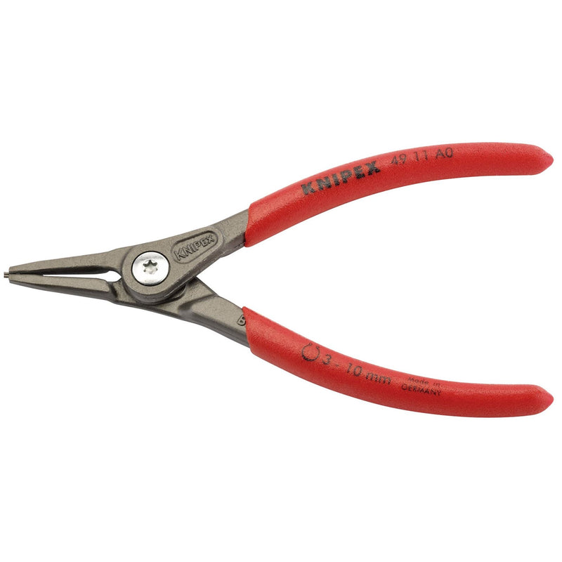 Draper Knipex 49 11 A0 140mm External Straight Tip Circlip Pliers, 3 - 10mm Capa Draper - Dynamic Drive