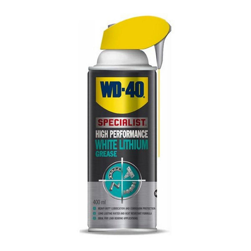 WD 40 White Lithium Grease 400ml Long Lasting Lubricant for Metal & Plastic P WD40 - Dynamic Drive