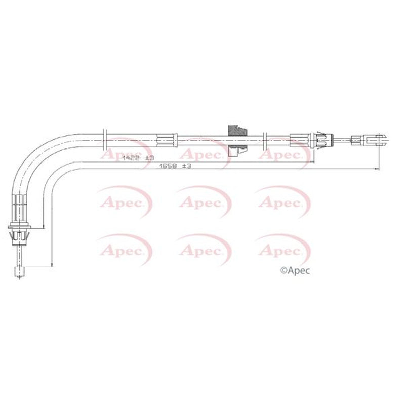 Apec Handbrake Cable Front fits Ford Transit Bus 2006-2014 2.2 2.4 3.2
