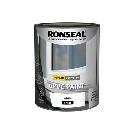 Ronseal uPVC Paint White Satin 750ml Ronseal - Dynamic Drive