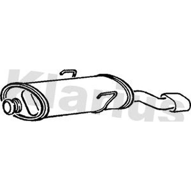 Klarius Box With Tail Pipe Rear fits Citroën Saxo 1996-2004 1.4 1.5 1.6