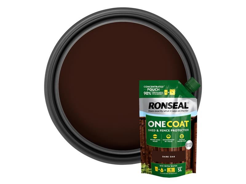 Ronseal One Coat Shed & Fence Refill Pouch Dark Oak 950ml Ronseal - NN4 Online