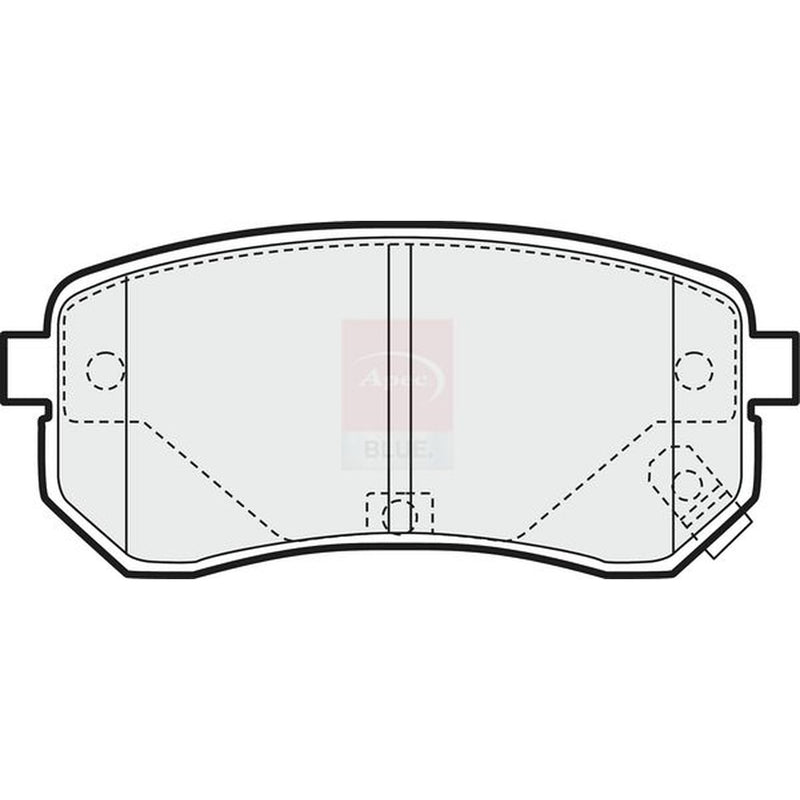 Apec Rear Brake Pad Set fits Hyundai I10 I 2007-2018 1.0 1.1 1.2
