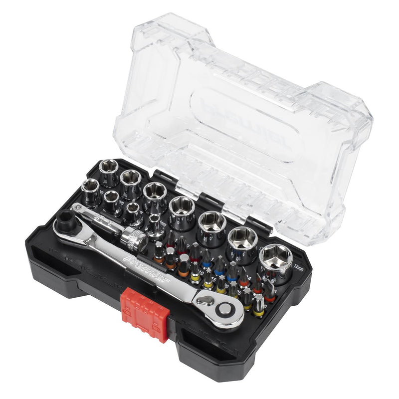 Sealey Premier Premier Socket & Colour-Coded Bit Set 1/4"Sq Drive 31pc AK2111 Sealey Premier - Dynamic Drive