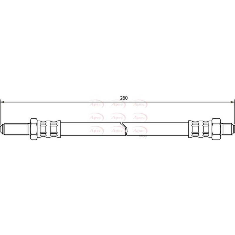 Apec Brake Hydraulic Hose Line Rear fits MG Mgb 1962-1980 1.8