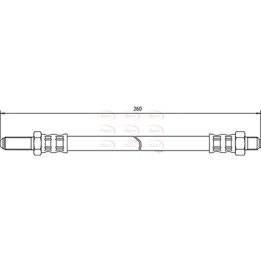Apec Brake Hydraulic Hose Line Rear fits MG Mgb 1962-1980 1.8
