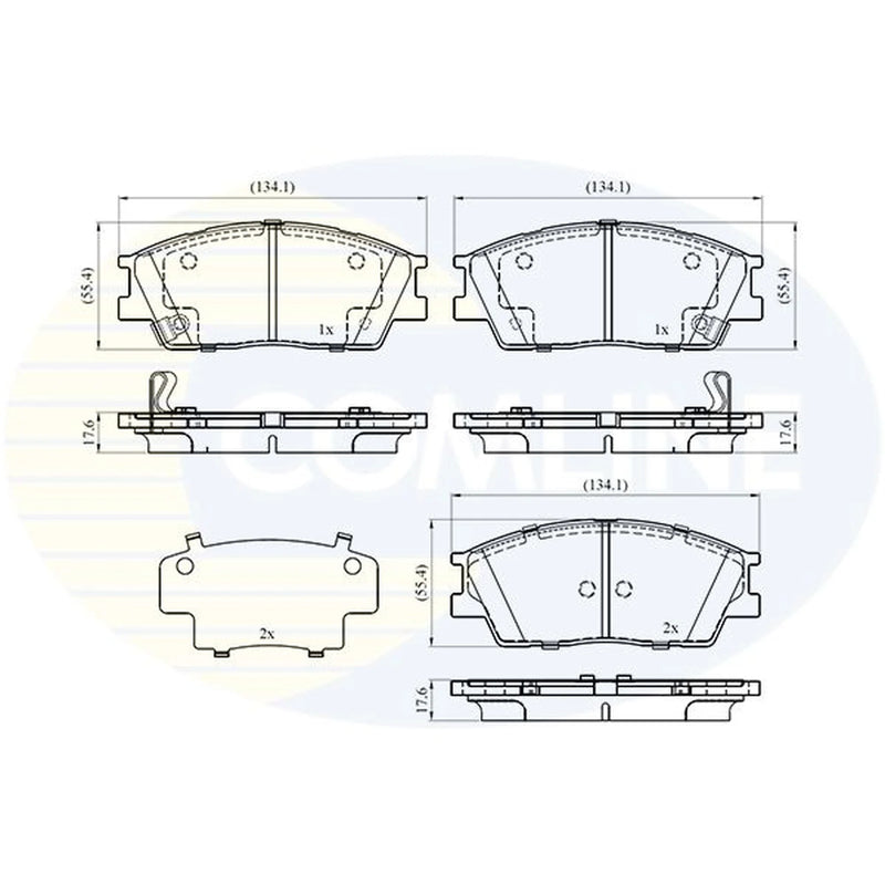 Comline 4 x Front Brake Pad Set fits Kia Soul III 2019 on 1.6 2.0