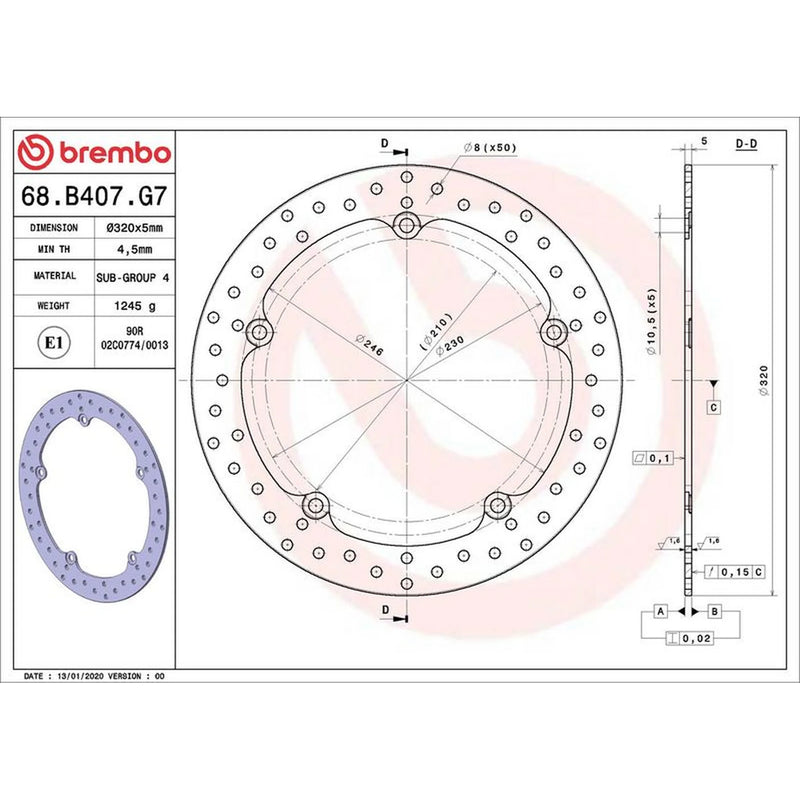 Brembo Front Brake Rigid Brake Disc Discs & Pads fits Honda Nc 2011-2013