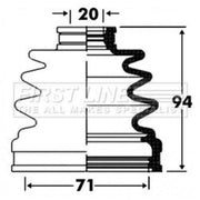 First Line Drive Shaft Bellow Kit Rear Left fits Subaru Forester 2001-2005 2.0