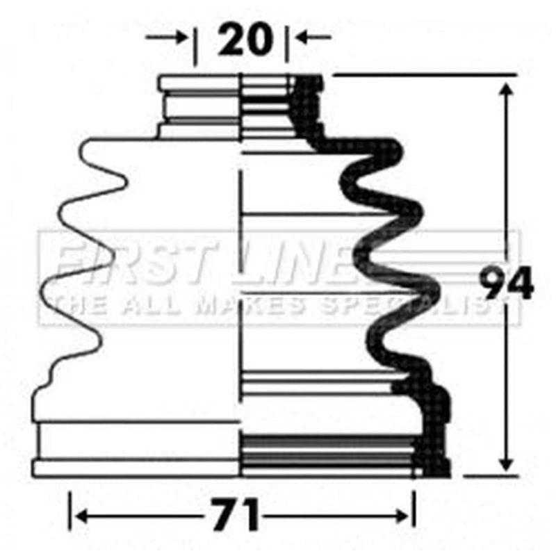 First Line Drive Shaft Bellow Kit Rear Left fits Subaru Forester 2001-2005 2.0