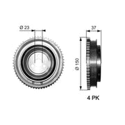 Gates Crank Shaft Belt Pulley TVD1053