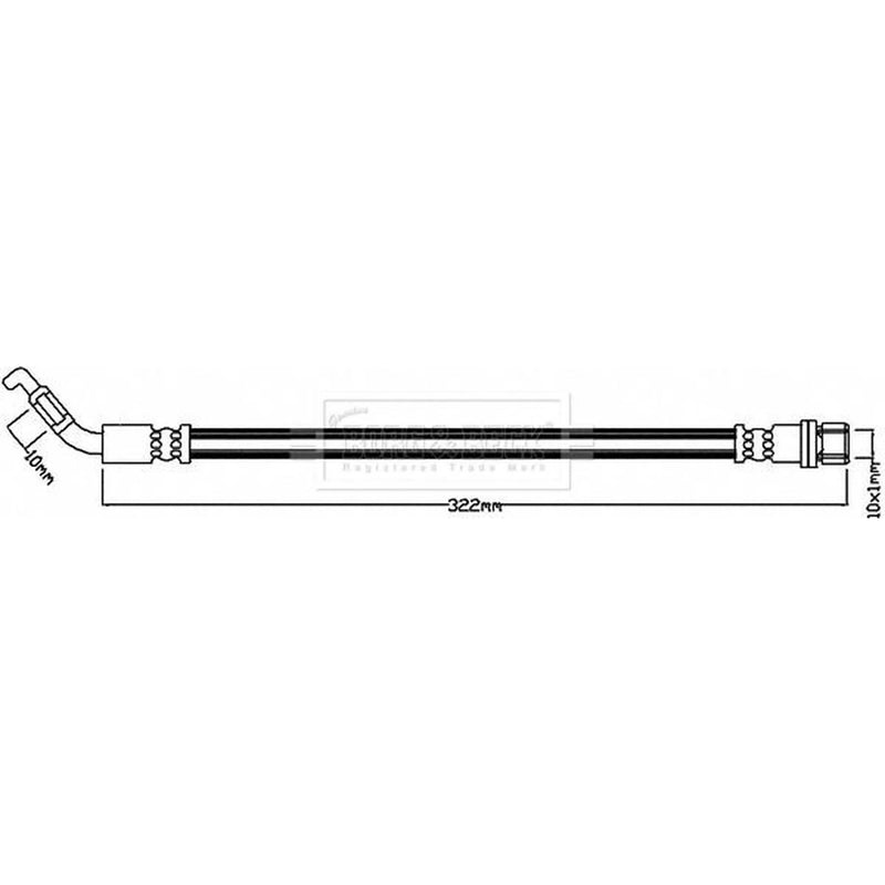 Borg & Beck Brake Hydraulic Hose Line Rear Right BBH8208