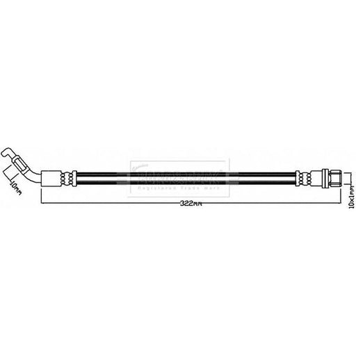 Borg & Beck Brake Hydraulic Hose Line Rear Right BBH8208