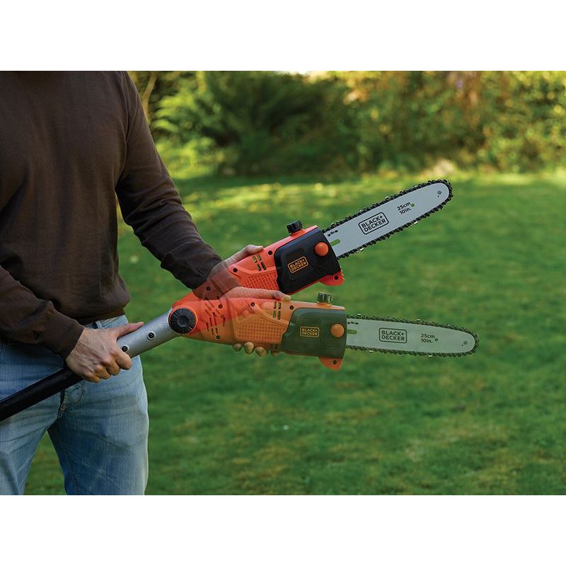Black + Decker PS7525 Corded Pole Saw 25cm Bar 800W 240V BLACK + DECKER - Dynamic Drive