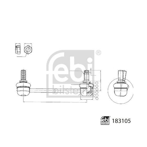 Febi Stabiliser Bar Link Coupling Rod Front Left 183105