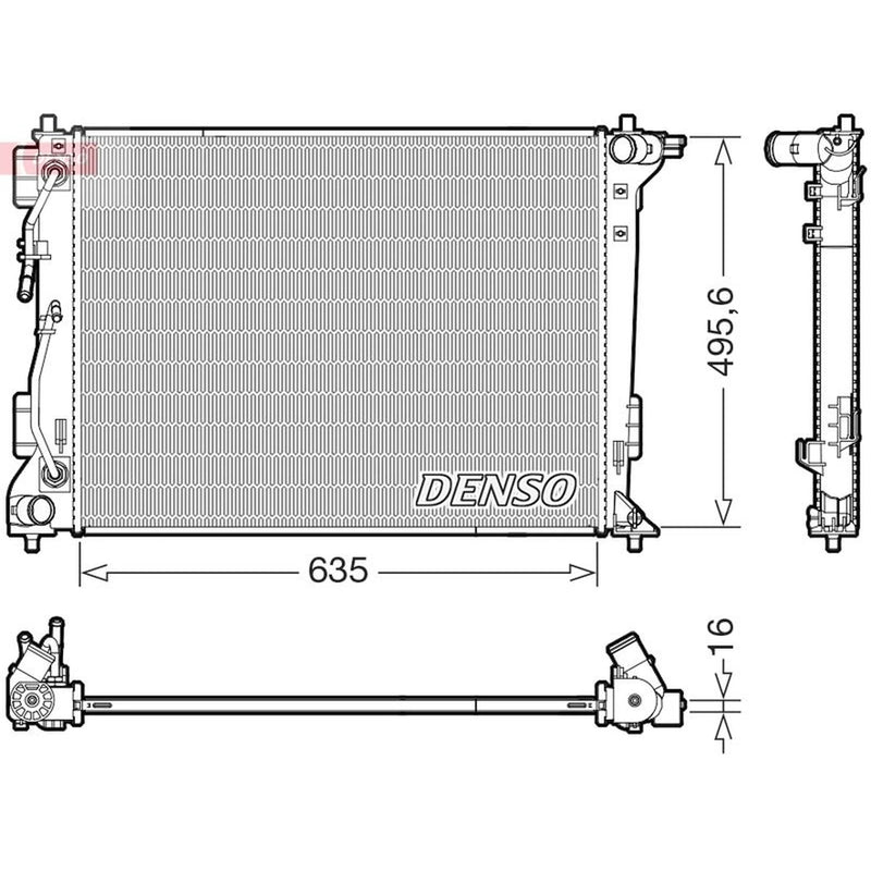 Denso Engine Radiator fits Hyundai Tucson 2015-2020 1.6 2.0 2.4