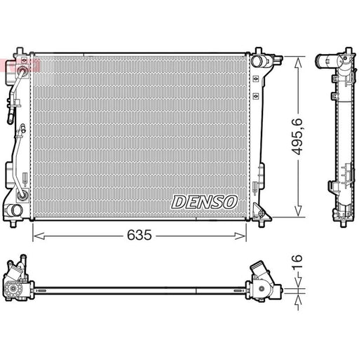 Denso Engine Radiator fits Hyundai Tucson 2015-2020 1.6 2.0 2.4