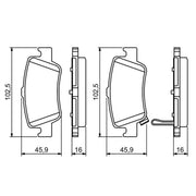 Bosch Front & Rear Pads fits Toyota Auris 2012-2018 1.8