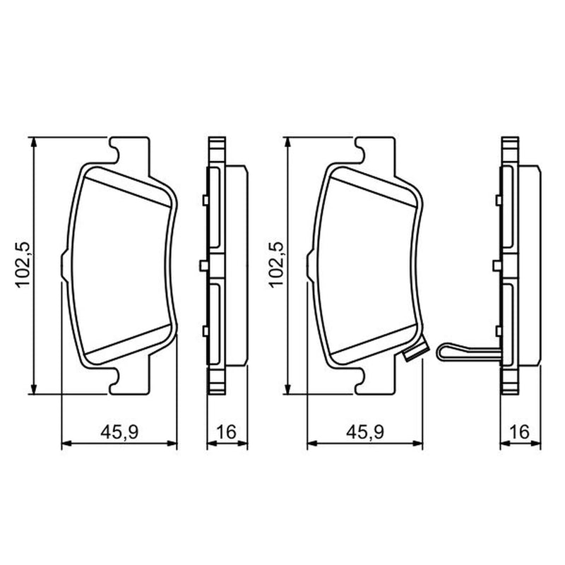 Bosch Front & Rear Pads fits Toyota Auris 2012-2018 1.8