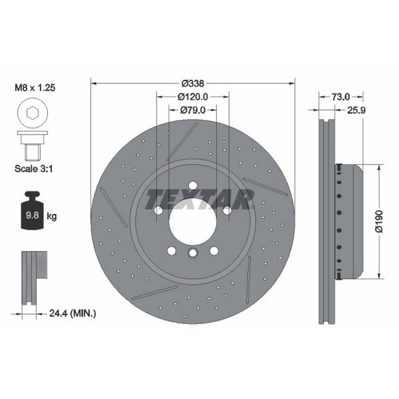 Textar 2 x Two-Piece Brake Disc Brake Discs 92266925
