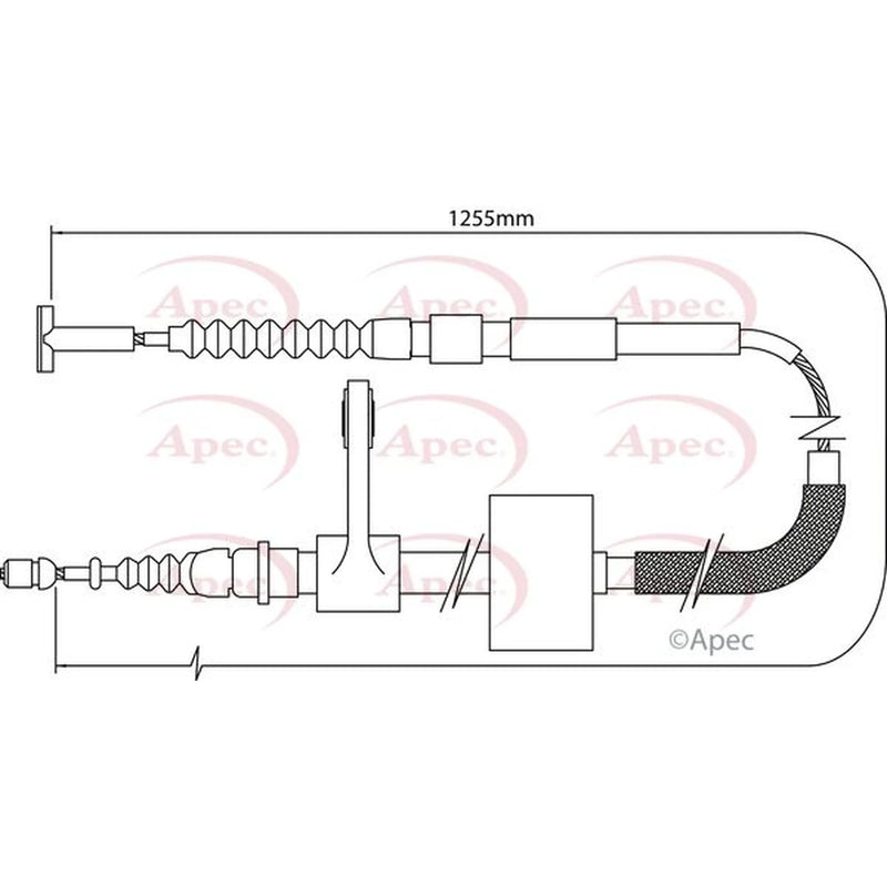 Apec Handbrake Cable Left Rear CAB1006