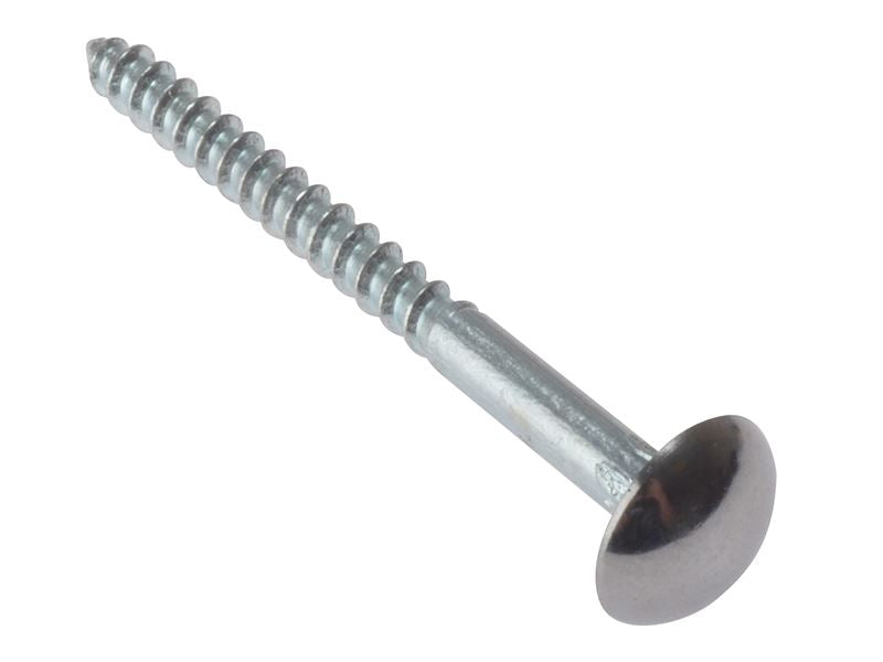 Forgefix Mirror Screw Chrome Domed Top Slotted CSK ST ZP 3/4in x 8 Bag 10 ForgeFix - Dynamic Drive