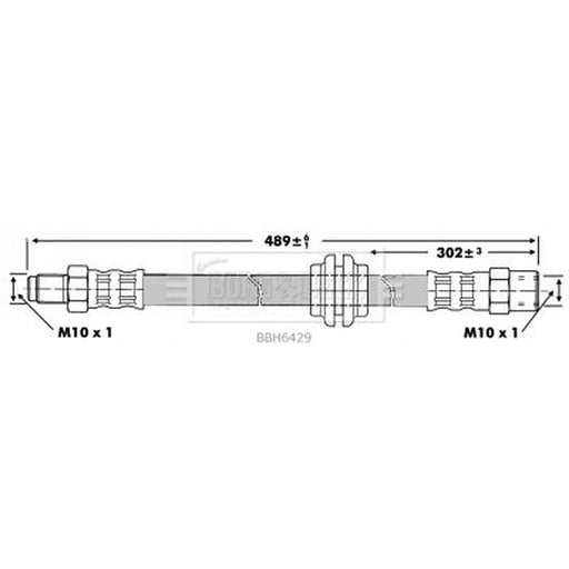 Borg & Beck Brake Hydraulic Hose Line Front Right BBH6429