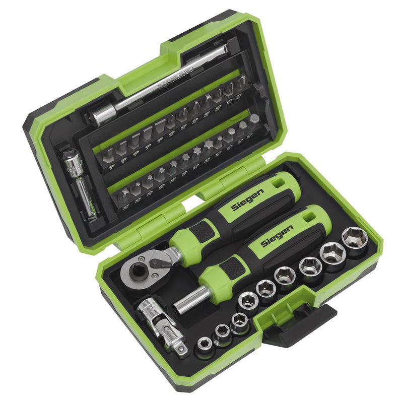 Siegen Siegen Socket & Bit Set 1/4"Sq Drive 38pc S01255 Siegen - Dynamic Drive
