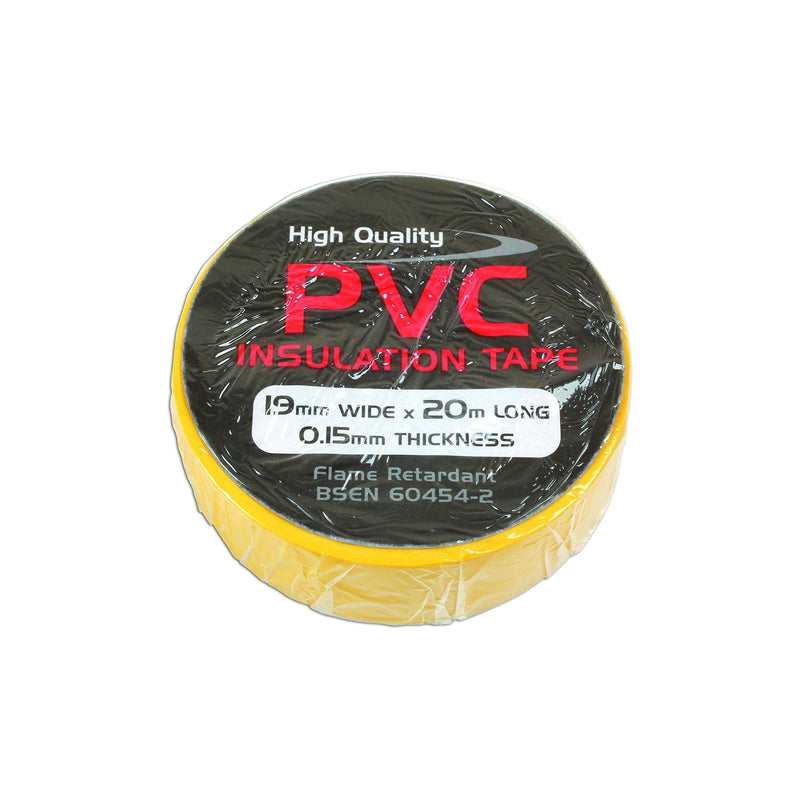 Tool Connection Yellow PVC Insulation Tape 19mm x 20m 1pc 36895 Tool Connection - Dynamic Drive