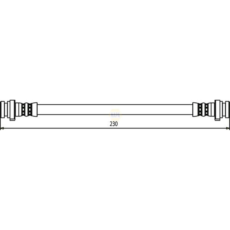 NAPA Brake Hydraulic Hose Line Rear fits Nissan Micra II 1992-2003 1.0 1.3 1.4