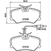 Mintex Front Brake Pad Set fits Peugeot 405 1987-1999 1.4 1.6 1.8 1.9 2.0