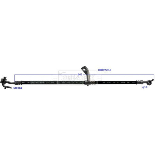 Borg & Beck Brake Hydraulic Hose Line Front Left BBH9063