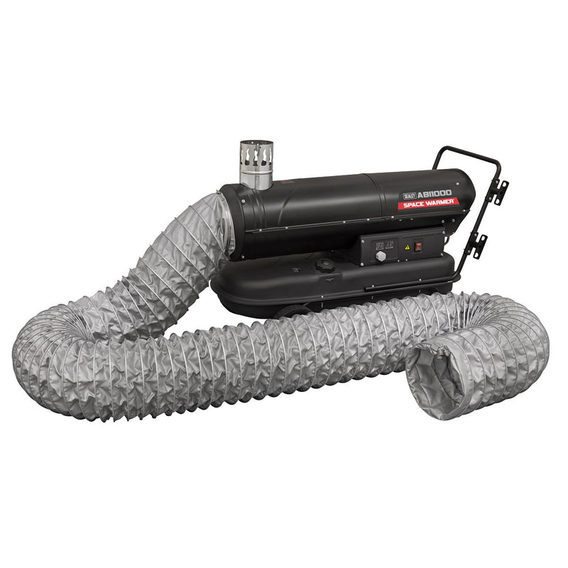 Space Warmer Indirect Kerosene/Diesel Heater 102,000Btu/hr with 5M Ducting Sealey - Dynamic Drive