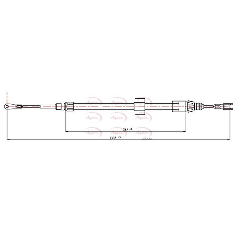 Apec Handbrake Cable Front fits Mercedes-Benz Sprinter 2-T Platform 1995-2000