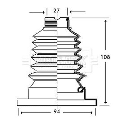Borg & Beck Drive Shaft Bellow Kit transmission sided Thermoplas BCB2788