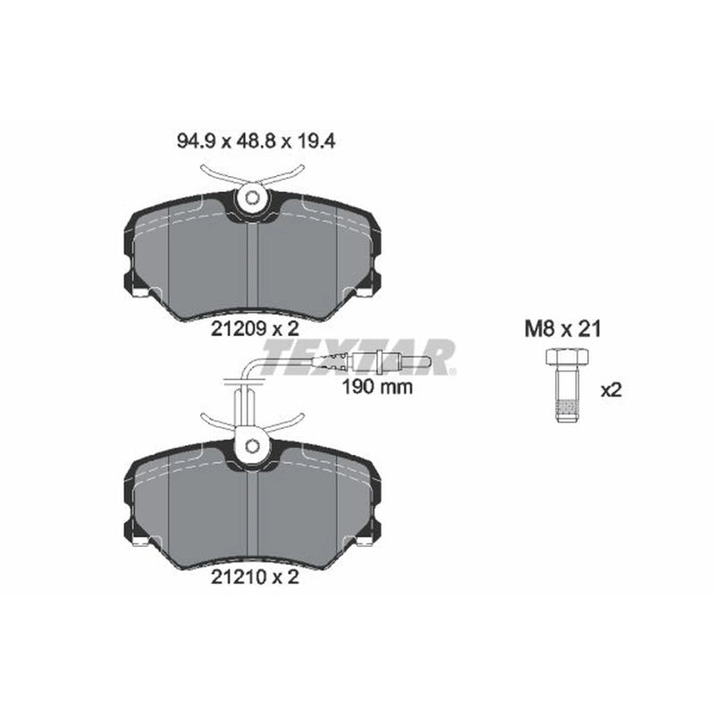 Textar Front Brake Pad Set 2120909