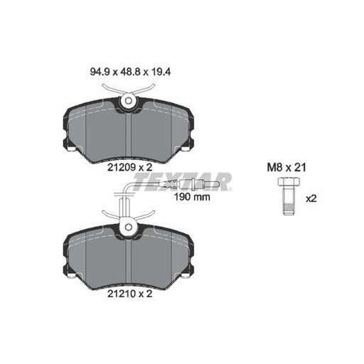 Textar Front Brake Pad Set 2120909