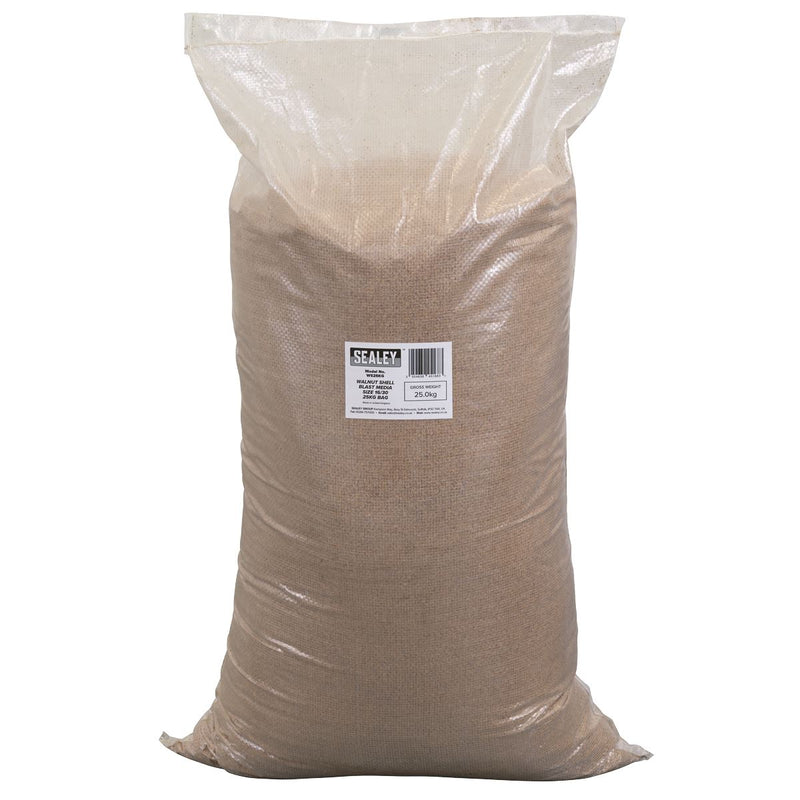 Sealey Walnut Shell Blast Media - Size 16/30 - 25kg Bag WS25KG Sealey - Dynamic Drive
