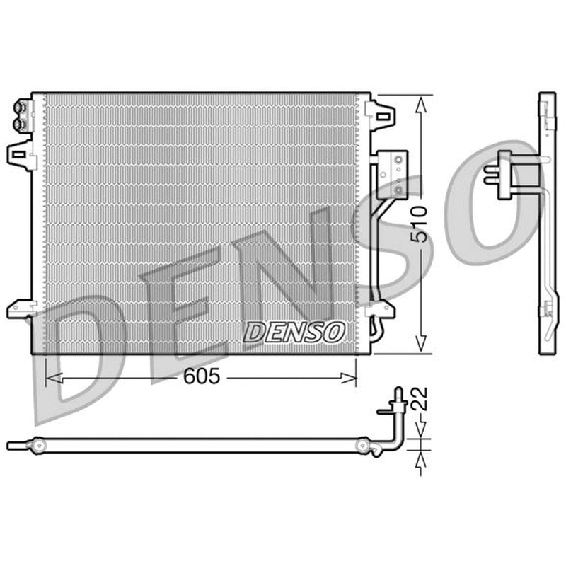 Denso Air Conditioning Condenser fits Chrysler Grand Voyager V 2007 on
